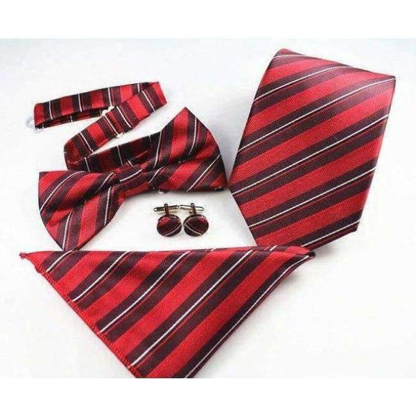 GUSLESON New Plaid Paisley Tie Set 100% Silk Jacquard Mens Necktie Gravata Hanky Cufflinks Bowtie Set Mens Tie for Wedding Party