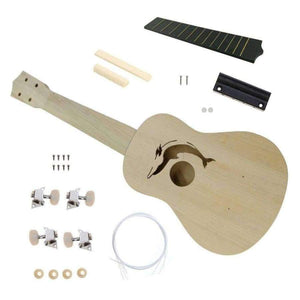 Planet Gates 21 Inch DIY Ukulele Kit Basswood Body Plastic Fingerboard Small Guitar DIY Handmade Assembly Ukulele Musical Instrument