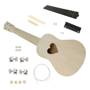 Planet Gates 21 Inch DIY Ukulele Kit Basswood Body Plastic Fingerboard Small Guitar DIY Handmade Assembly Ukulele Musical Instrument