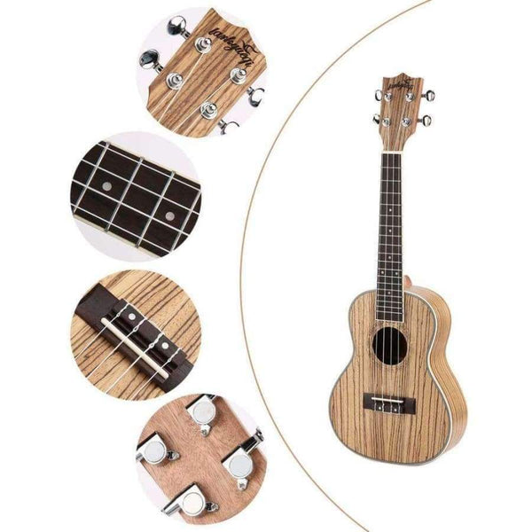Planet Gates 21 Inch MUH10 Ukulele Set 4 String Acoustic Guitar Musical Instruments Set with Tuner for Solo Playing Singing Karaoke