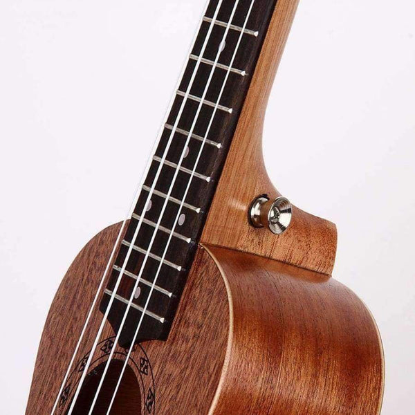 Planet Gates 21 Inch Ukulele Sapele Soprano Four Strings 15 Frets Natural Color Hawaii Guitar Wood Musical Laser Engraving Instrument Brown