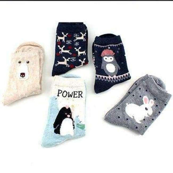 Planet Gates 21 / One Size 5pairs Winter Autumn Women Cotton cartoon Socks Female girl Cute warm funny Sock pattern calcetines gifts dropshipping