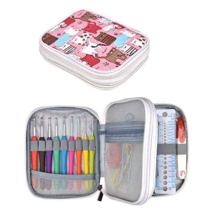 Planet Gates 21 Sizes 0.6-6.0mm Crochet Hooks Set Yarn Knitting Hooks Needles Gauge Scissors Stitch Holders Sewing Tools Kit with Case