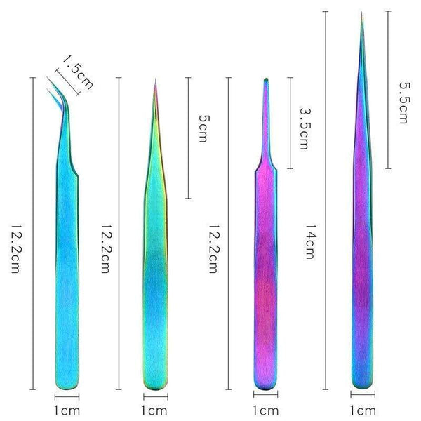 Planet Gates 21 Style Rainbow Stainless Steel Nail Cuticle Pusher Tweezer Nail Art Files UV Gel Polish Remove Manicure Care Groove Clean Tool