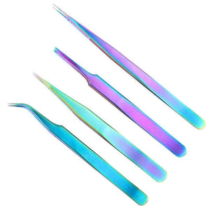 Planet Gates 21 Style Rainbow Stainless Steel Nail Cuticle Pusher Tweezer Nail Art Files UV Gel Polish Remove Manicure Care Groove Clean Tool