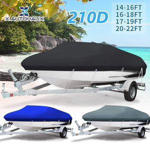 Planet Gates 210D 540/570/700 x 280/300CM Trailerable Boat Cover Waterproof Fishing Ski Bass Speedboat V-shape Black Boat Cover