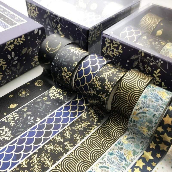 Planet Gates 211108 10 Pcs/set Color Geometric Lattice Gold Washi Tape Set Scrapbooking Decorative Adhesive Tapes Paper Japanese Stationery Sticker
