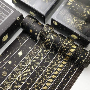 Planet Gates 211108 10 Pcs/set Color Geometric Lattice Gold Washi Tape Set Scrapbooking Decorative Adhesive Tapes Paper Japanese Stationery Sticker