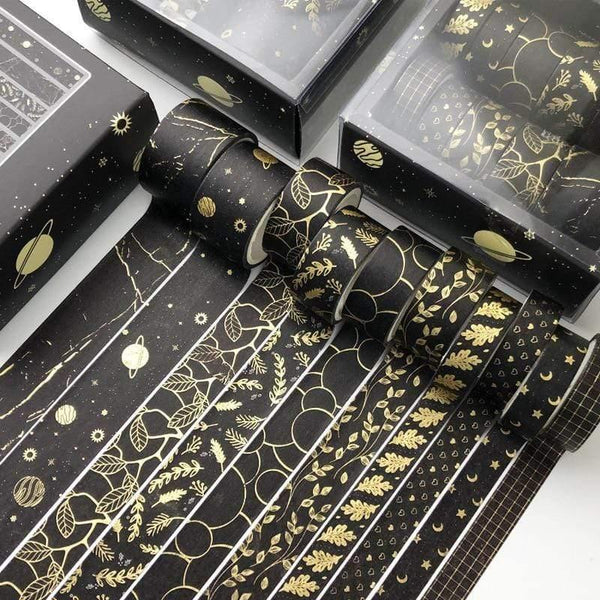 Planet Gates 211108 10 Pcs/set Color Geometric Lattice Gold Washi Tape Set Scrapbooking Decorative Adhesive Tapes Paper Japanese Stationery Sticker