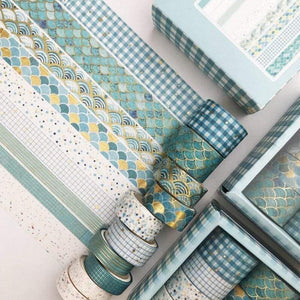 Planet Gates 211108 10 Pcs/set Color Geometric Lattice Gold Washi Tape Set Scrapbooking Decorative Adhesive Tapes Paper Japanese Stationery Sticker
