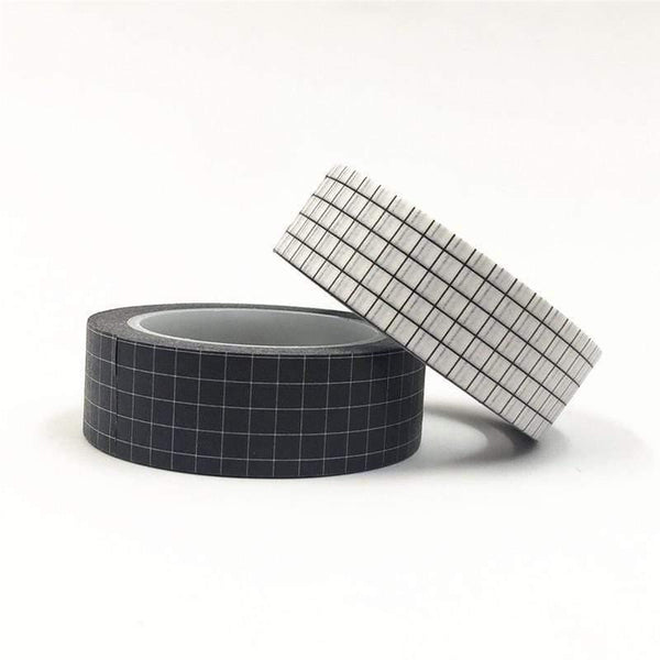 Planet Gates 211108 10M Black And White Grid Washi Tape Japanese Paper DIY Planner Masking Tape Adhesive Tapes Stickers Decorative Stationery Tapes