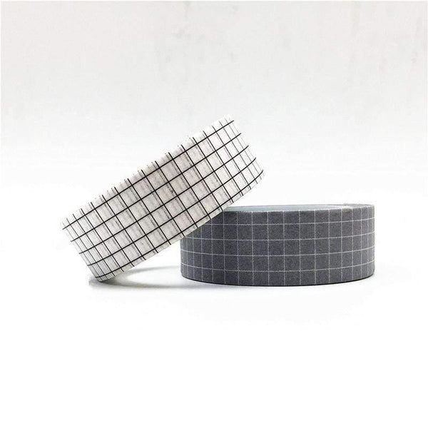 Planet Gates 211108 10M Black And White Grid Washi Tape Japanese Paper DIY Planner Masking Tape Adhesive Tapes Stickers Decorative Stationery Tapes