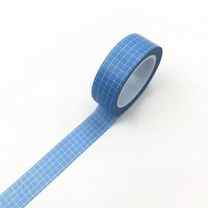 Planet Gates 211108 Blue 10M Black And White Grid Washi Tape Japanese Paper DIY Planner Masking Tape Adhesive Tapes Stickers Decorative Stationery Tapes
