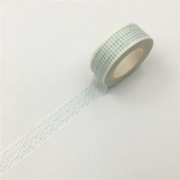 Planet Gates 211108 Blue line lattice 10M Black And White Grid Washi Tape Japanese Paper DIY Planner Masking Tape Adhesive Tapes Stickers Decorative Stationery Tapes
