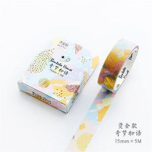Planet Gates 211108 E Various Floral Foil Washi Tape DIY Decorative Masking Sticky Adhesive Tape For Scrapbooking & Phone Decoration