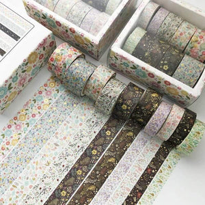 Planet Gates 211108 flower vine 10 Pcs/set Color Geometric Lattice Gold Washi Tape Set Scrapbooking Decorative Adhesive Tapes Paper Japanese Stationery Sticker
