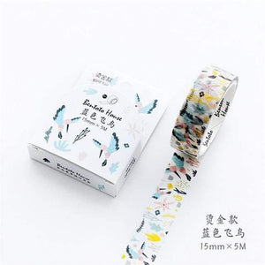 Planet Gates 211108 I Various Floral Foil Washi Tape DIY Decorative Masking Sticky Adhesive Tape For Scrapbooking & Phone Decoration