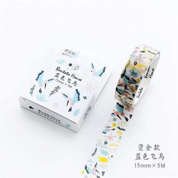 Planet Gates 211108 I Various Floral Foil Washi Tape DIY Decorative Masking Sticky Adhesive Tape For Scrapbooking & Phone Decoration