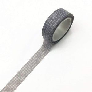 Planet Gates 211108 Light Grey 10M Black And White Grid Washi Tape Japanese Paper DIY Planner Masking Tape Adhesive Tapes Stickers Decorative Stationery Tapes
