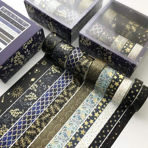 Planet Gates 211108 mix and match 10 Pcs/set Color Geometric Lattice Gold Washi Tape Set Scrapbooking Decorative Adhesive Tapes Paper Japanese Stationery Sticker