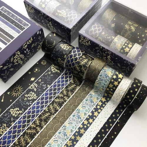 Planet Gates 211108 mix and match 10 Pcs/set Color Geometric Lattice Gold Washi Tape Set Scrapbooking Decorative Adhesive Tapes Paper Japanese Stationery Sticker
