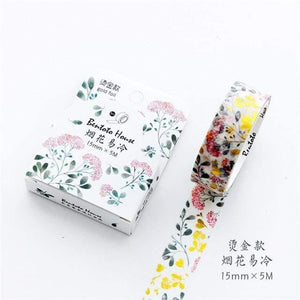 Planet Gates 211108 O Various Floral Foil Washi Tape DIY Decorative Masking Sticky Adhesive Tape For Scrapbooking & Phone Decoration
