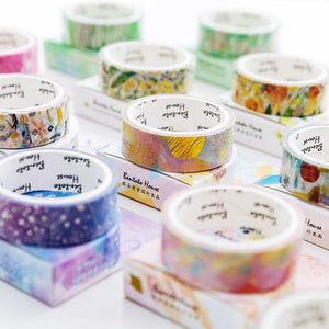 Planet Gates 211108 Various Floral Foil Washi Tape DIY Decorative Masking Sticky Adhesive Tape For Scrapbooking & Phone Decoration