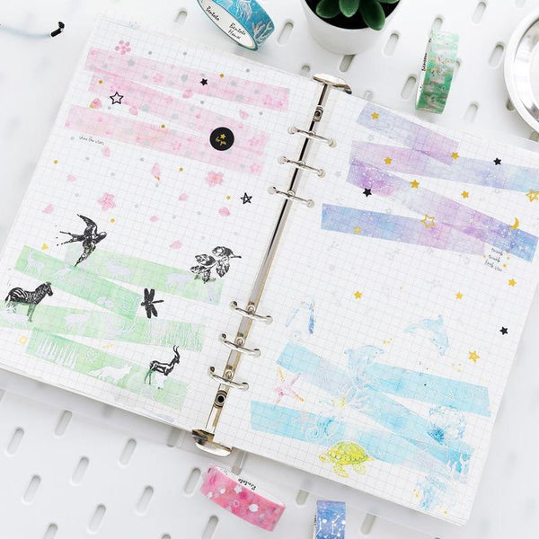 Planet Gates 211108 Various Floral Foil Washi Tape DIY Decorative Masking Sticky Adhesive Tape For Scrapbooking & Phone Decoration