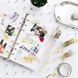Planet Gates 211108 Various Floral Foil Washi Tape DIY Decorative Masking Sticky Adhesive Tape For Scrapbooking & Phone Decoration