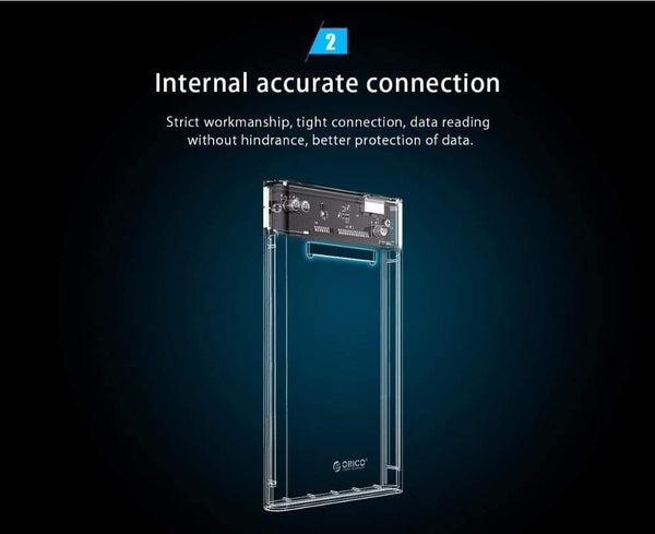 Planet Gates 2139U3 Hard Drive Enclosure 2.5 inch Transparent USB3.0 Hard Drive Enclosure Support UASP Protocol for 7-9.5 mm HDD