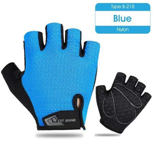 Planet Gates 218 Blue / XXL / China Summer Cycling Gloves Shockproof Thicken Pad Half Finger Cycling Gloves for Sport Hiking MTB Motorcycle Bike Gloves