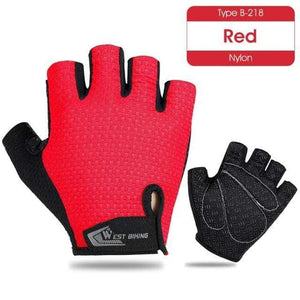 Planet Gates 218 Red / L / China Summer Cycling Gloves Shockproof Thicken Pad Half Finger Cycling Gloves for Sport Hiking MTB Motorcycle Bike Gloves