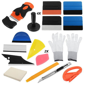 Planet Gates 21Pcs Professional Car Window Wrap Vinyl Tools Kit Scratch-free Squeegee Scraper Razor Glove Magnets Universal