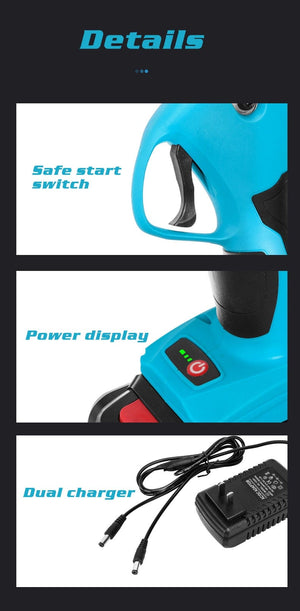 Planet Gates 21V Cordless Pruner Lithium-ion Pruning Shear Efficient scissors Bonsai Electric Tree Branches garden tools electric SC-8605