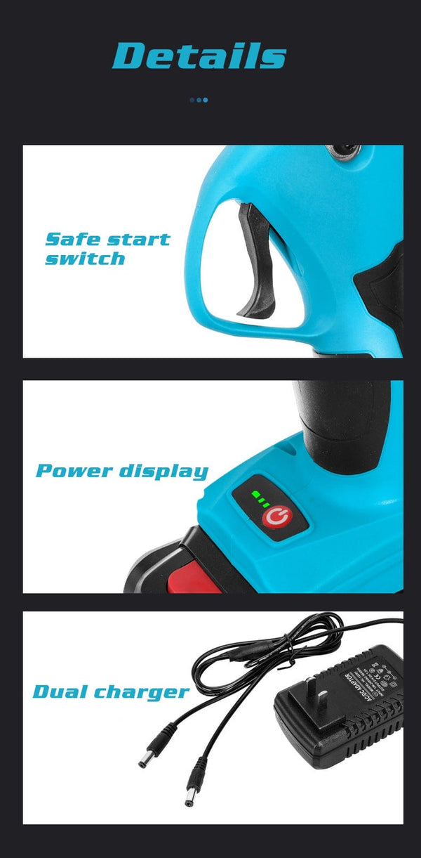 Planet Gates 21V Cordless Pruner Lithium-ion Pruning Shear Efficient scissors Bonsai Electric Tree Branches garden tools electric SC-8605