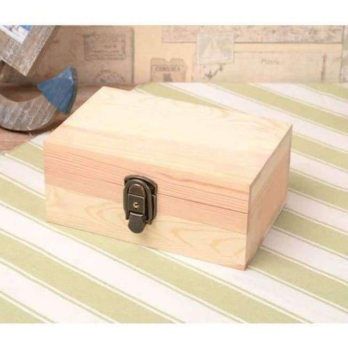 Planet Gates 21x14x10cm / Beige Vintage Solid Wood Box with Lock Jewelry Secret Diary Letters Storage Box Desktop Organization