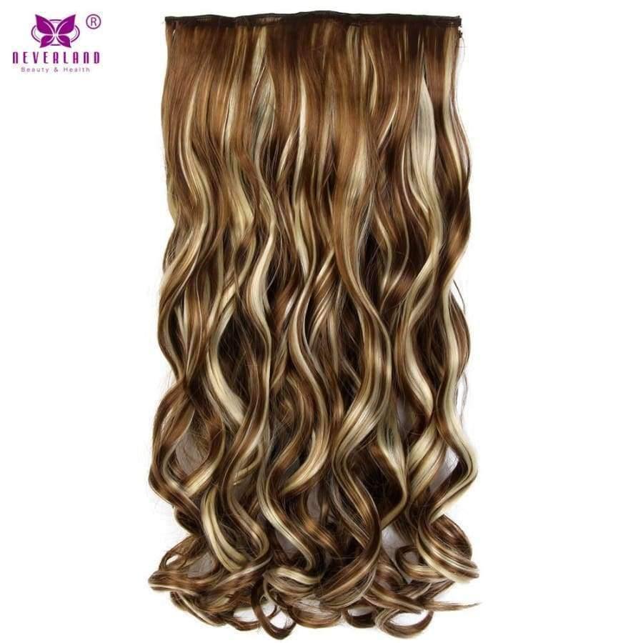 Planet Gates 22" 55cm Mix Color Synthetic Hairpieces Long Wavy Heat Resistant One Piece Clip in Hair Extensions for women