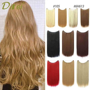 Planet Gates 22" 56 cm Long Wave Invisible Hair Extension Without Clip Fish Line Synthetic Wig as Natural Hair DIFE