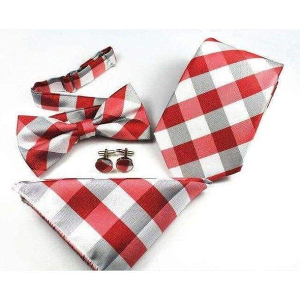 Planet Gates 22 GUSLESON New Plaid Paisley Tie Set 100% Silk Jacquard Mens Necktie Gravata Hanky Cufflinks Bowtie Set Mens Tie for Wedding Party