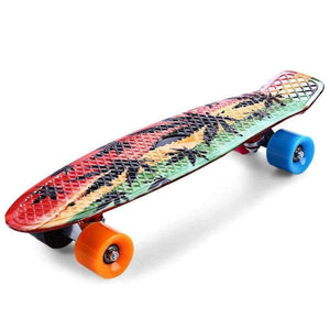 Planet Gates 22 inch Graffiti Maple Printing Maple Leaf Retro Skateboard Longboard Skate Board Mini Cruiser Long board Skatecycle