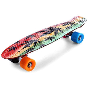 Planet Gates 22 inch Graffiti Maple Printing Maple Leaf Retro Skateboard Longboard Skate Board Mini Cruiser Long board Skatecycle