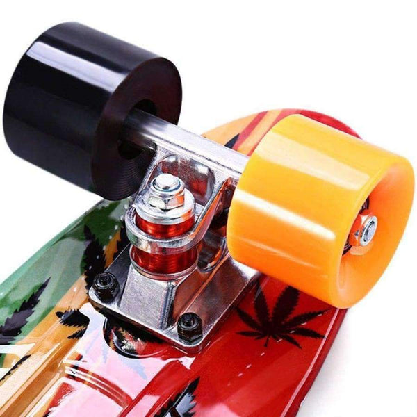 Planet Gates 22 inch Graffiti Maple Printing Maple Leaf Retro Skateboard Longboard Skate Board Mini Cruiser Long board Skatecycle