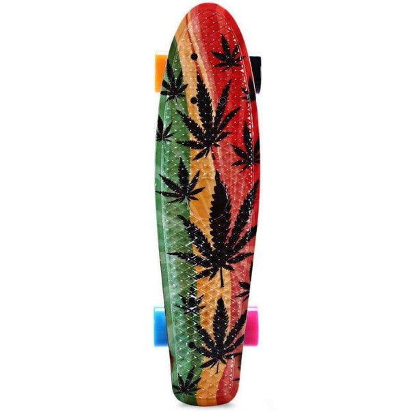 Planet Gates 22 inch Graffiti Maple Printing Maple Leaf Retro Skateboard Longboard Skate Board Mini Cruiser Long board Skatecycle