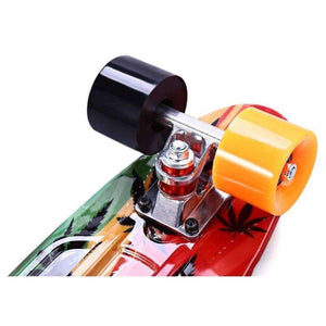 Planet Gates 22 inch Graffiti Maple Printing Maple Leaf Retro Skateboard Longboard Skate Board Mini Cruiser Long board Skatecycle