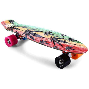 Planet Gates 22 inch Graffiti Maple Printing Maple Leaf Retro Skateboard Longboard Skate Board Mini Cruiser Long board Skatecycle