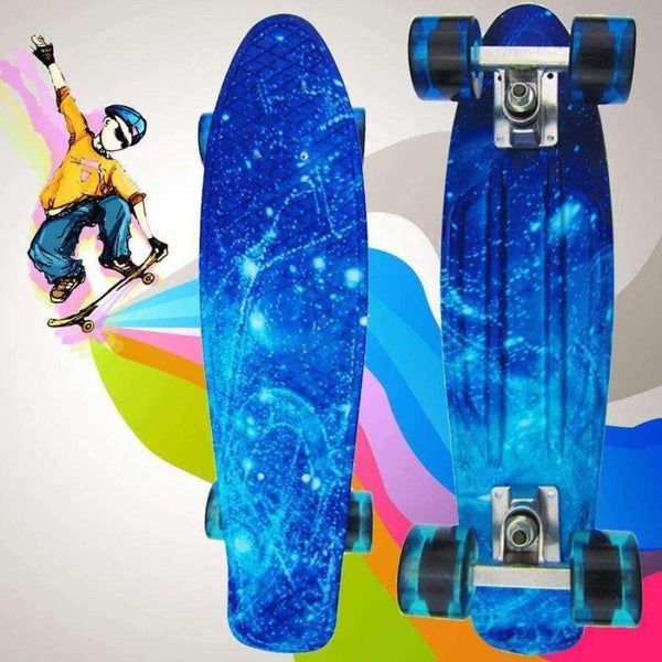 Planet Gates 22 Inchs Starry Sky Skateboard 100kg Load Retro Long Skate Board Mini Board Outdoor Sport Street Skateboard for Adult Child