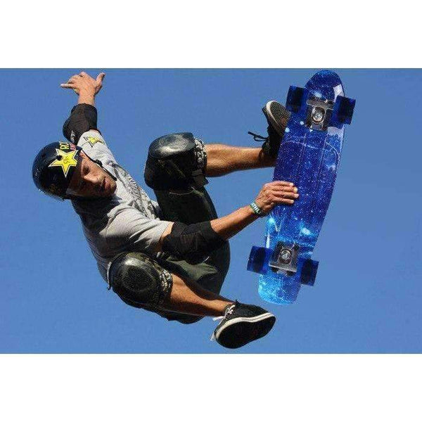 Planet Gates 22 Inchs Starry Sky Skateboard 100kg Load Retro Long Skate Board Mini Board Outdoor Sport Street Skateboard for Adult Child