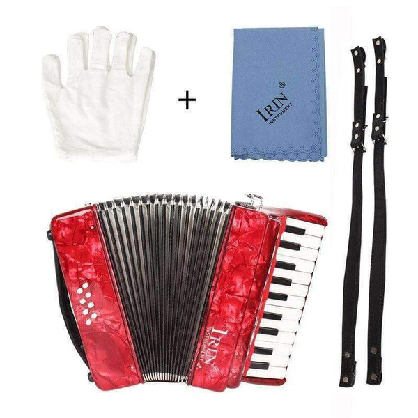 Planet Gates 22 Keys 8 Bass accordion 22K8B With Adjustable Straps Gift Toys Kids Children Musical Instrument Beginners With Gloves wipe