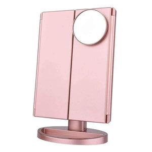 Planet Gates 22 LED Touch Screen Makeup Mirror 1X 2X 3X 10X  Magnifying Mirrors 4 in 1 Tri-Folded  Desktop Mirror Lights Health Beauty Tool