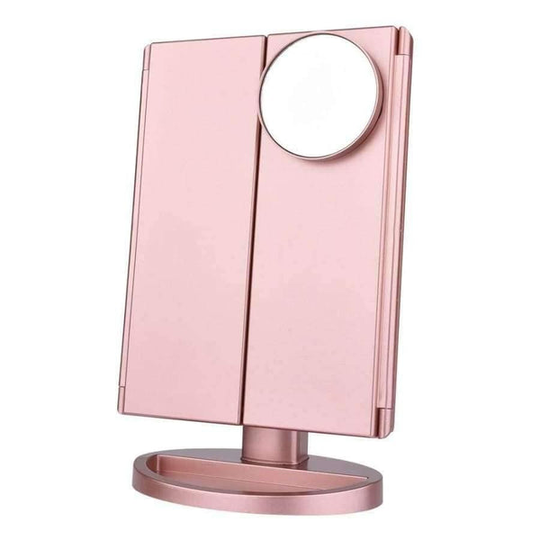 Planet Gates 22 LED Touch Screen Makeup Mirror 1X 2X 3X 10X  Magnifying Mirrors 4 in 1 Tri-Folded  Desktop Mirror Lights Health Beauty Tool
